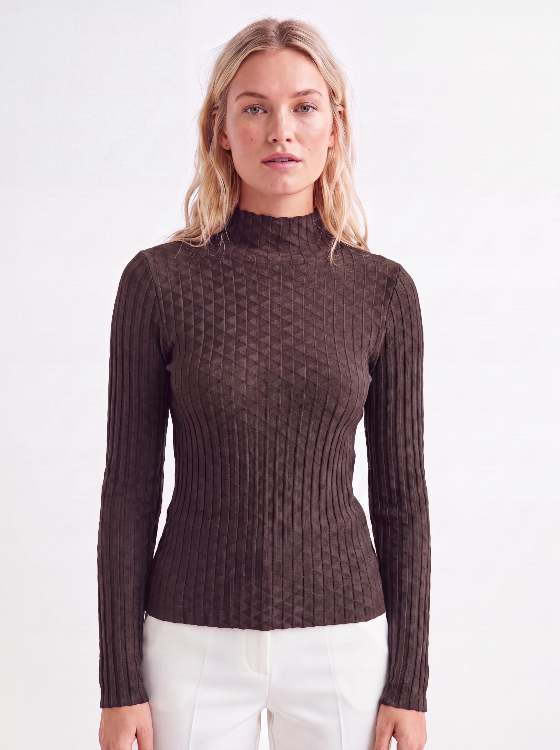 Ribbed Mock Neck Top