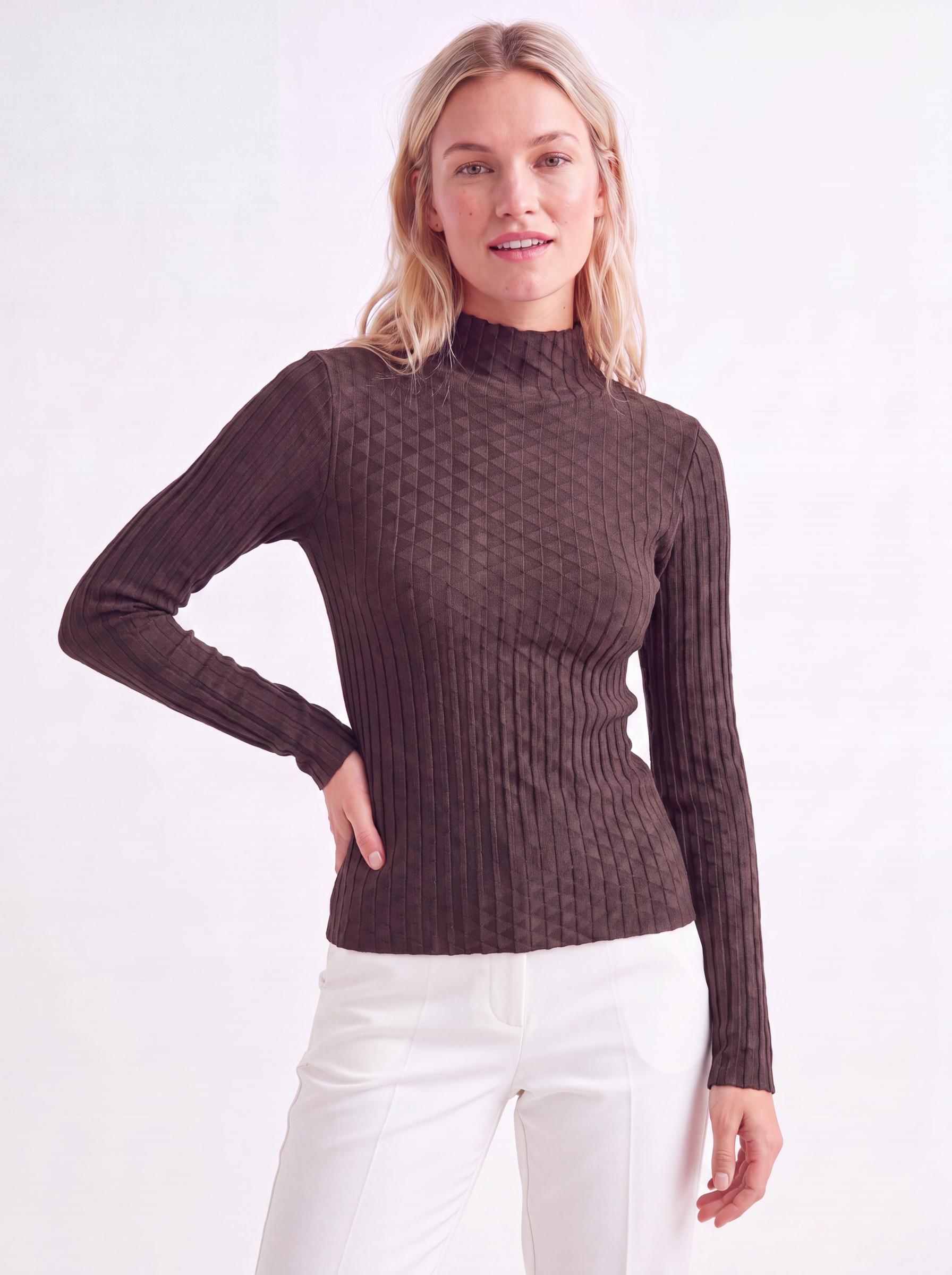 Ribbed Mock Neck Top