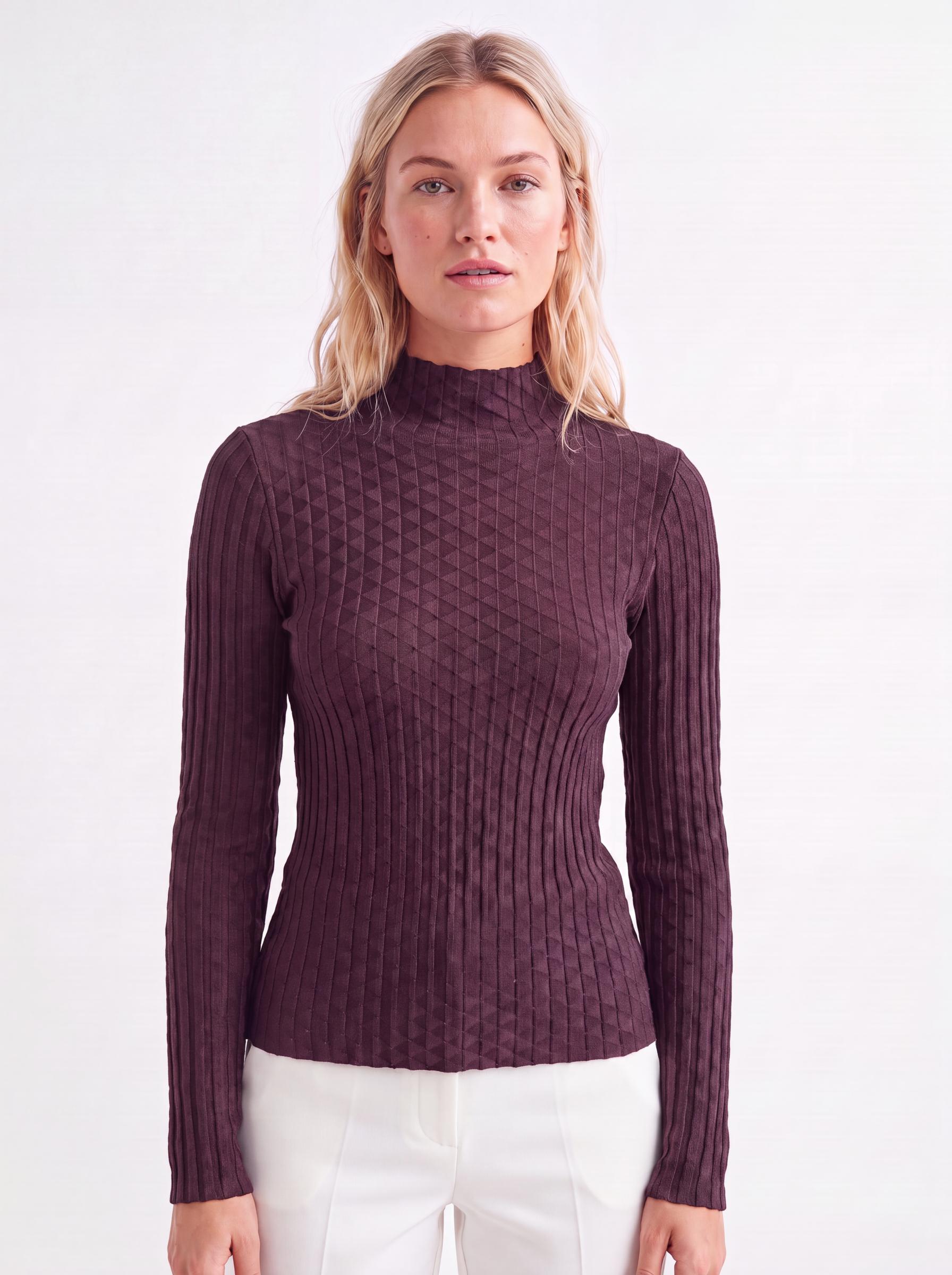 Ribbed Mock Neck Top