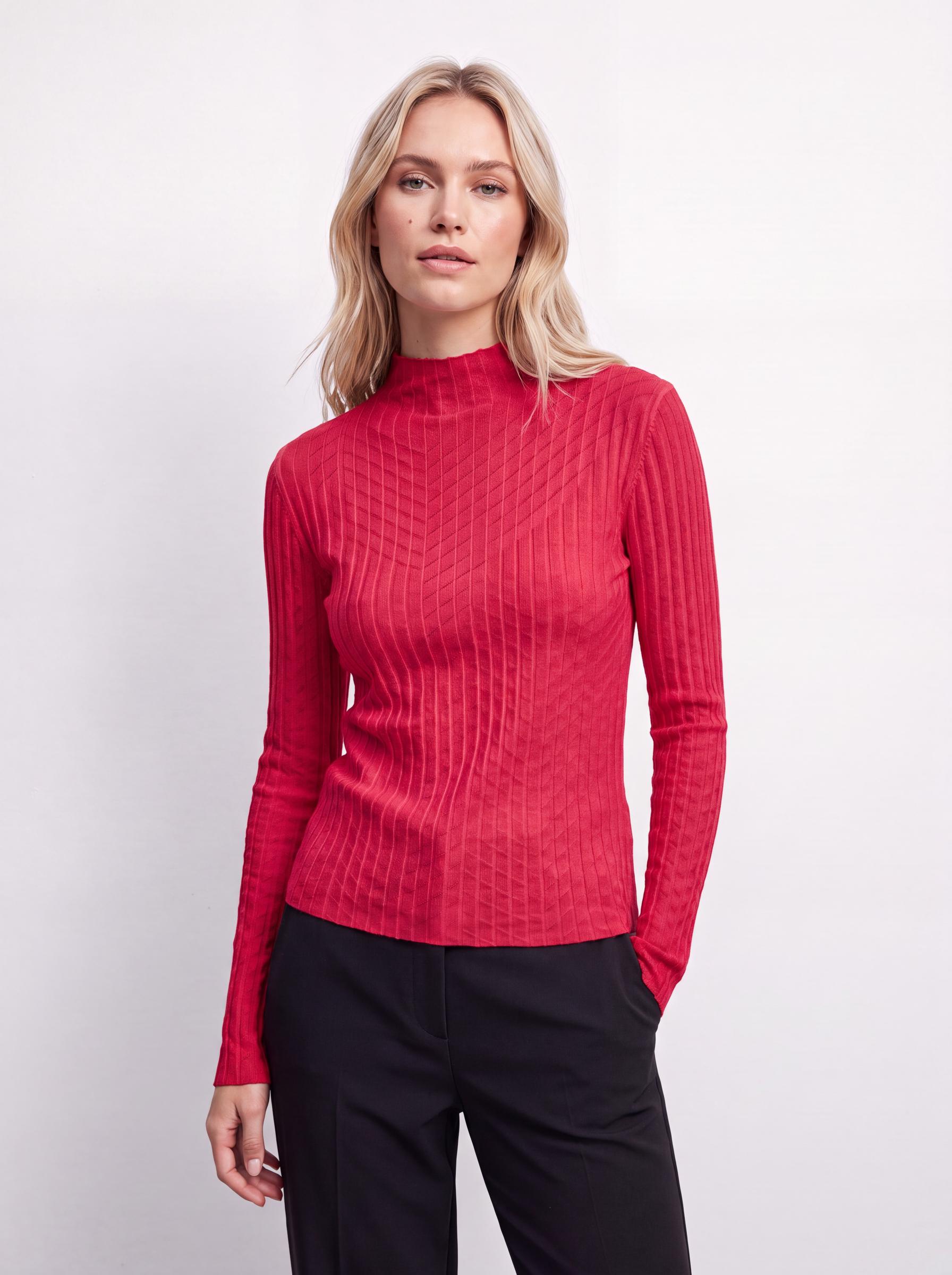 Ribbed Mock Neck Top