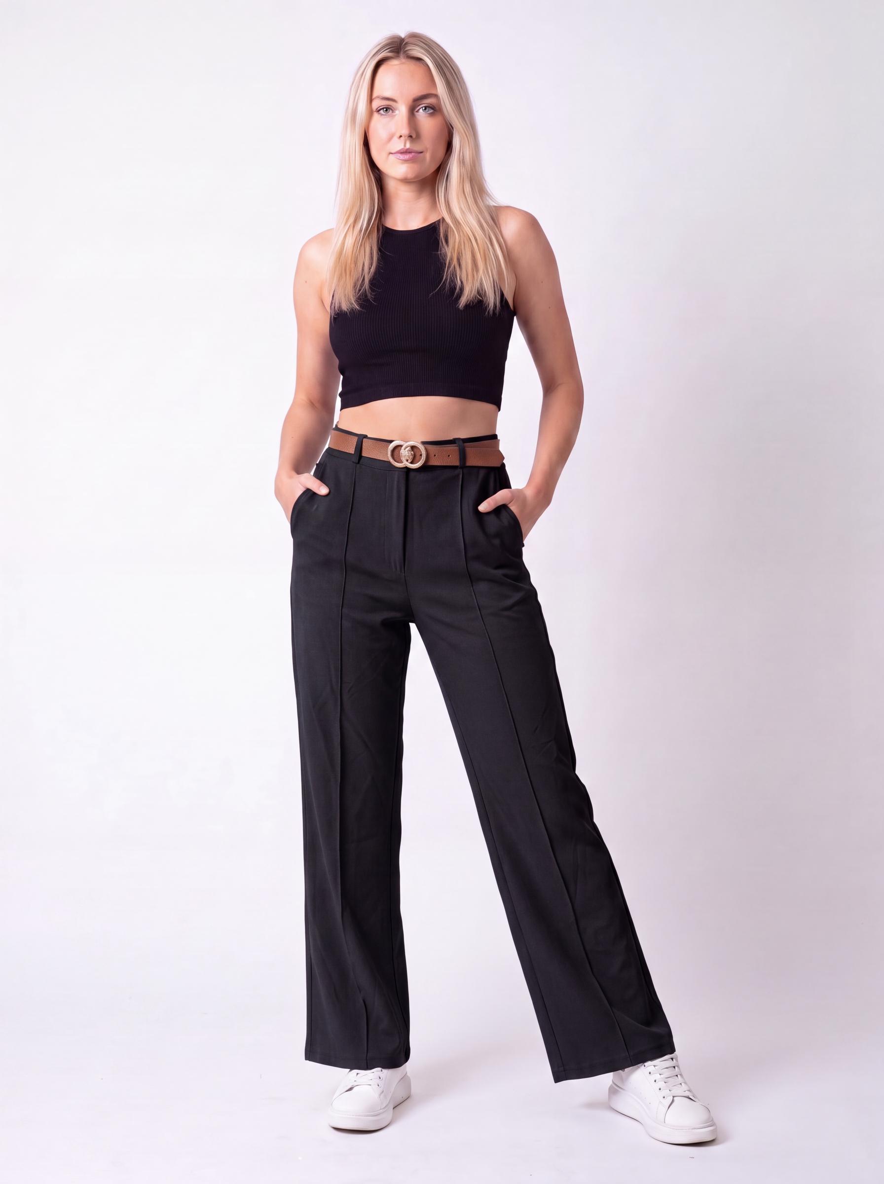 Wide-Leg Tailored Trousers