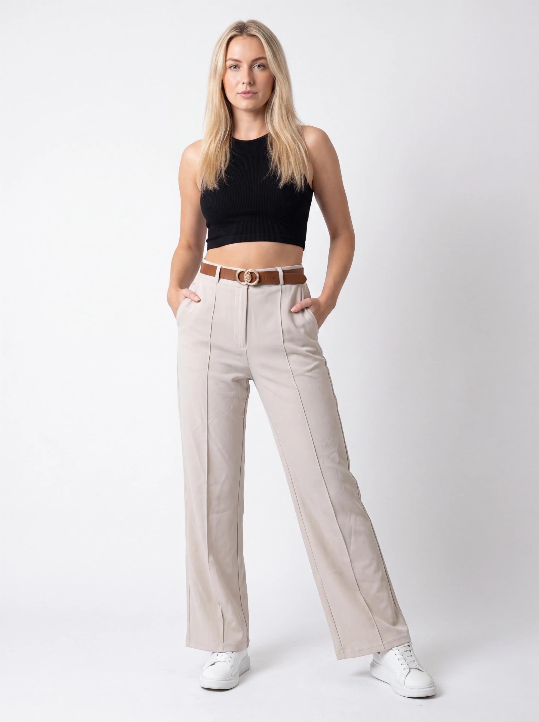 Wide-Leg Tailored Trousers