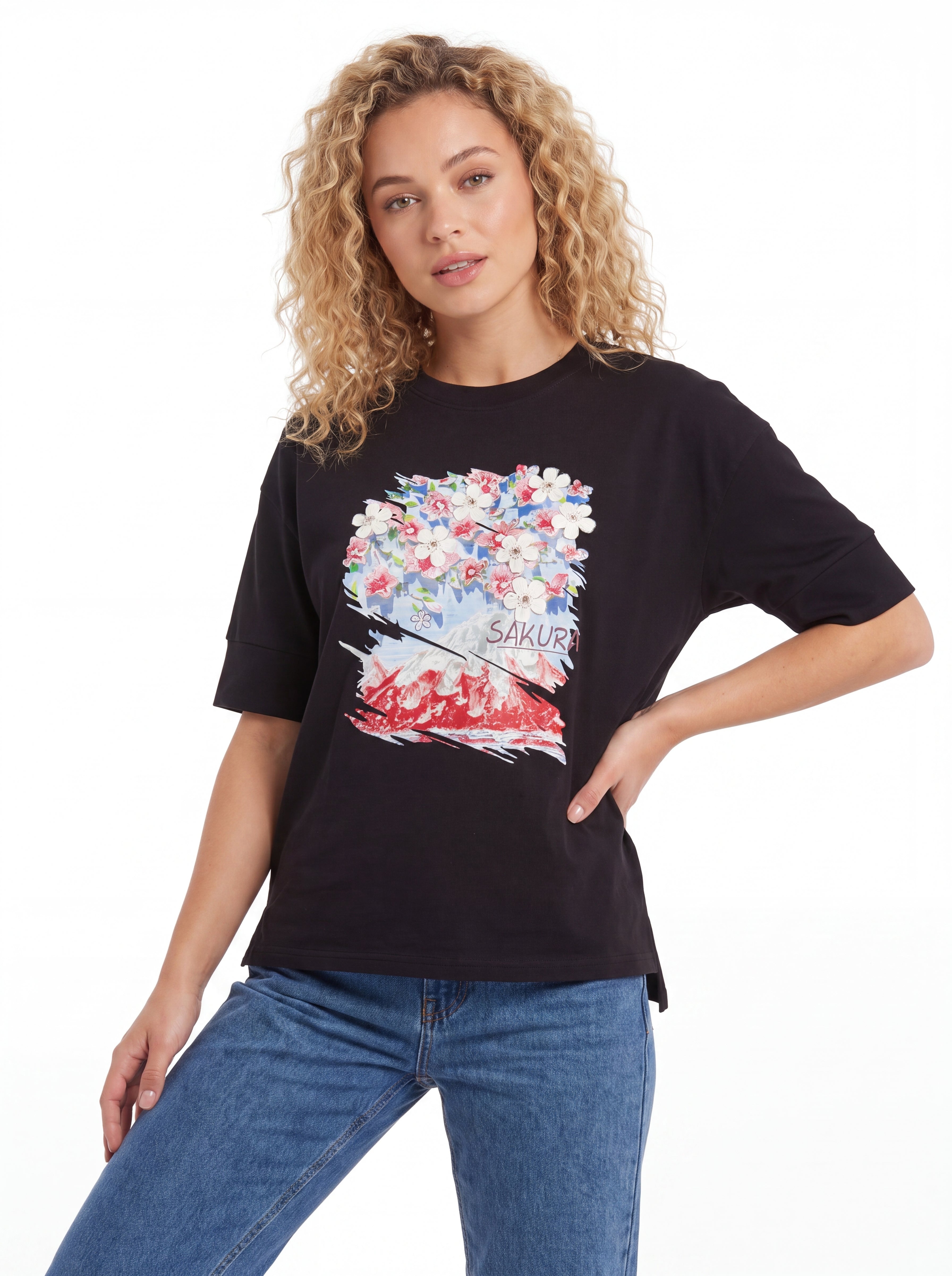 Floral Landscape Print Tee