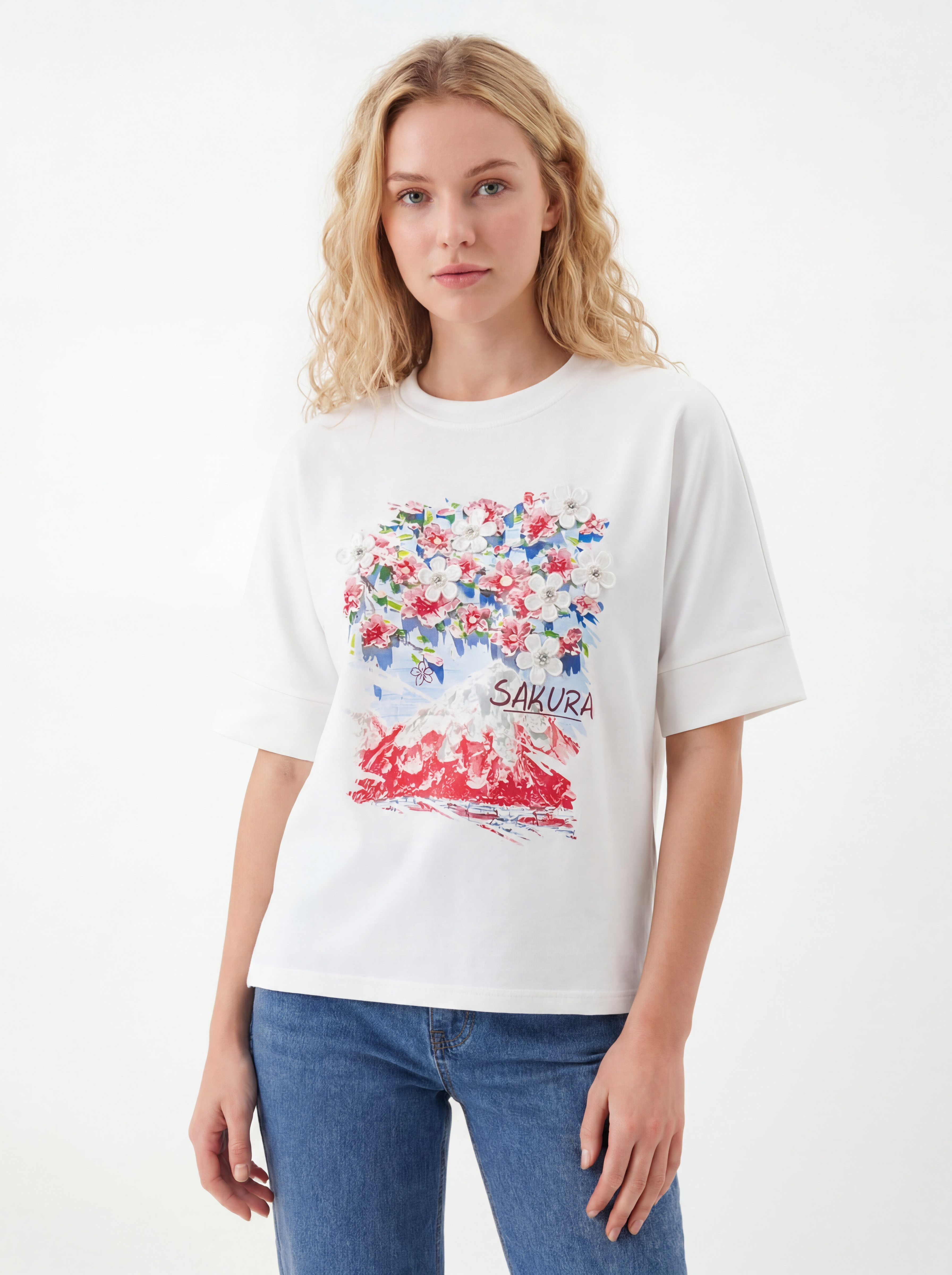 Floral Landscape Print Tee