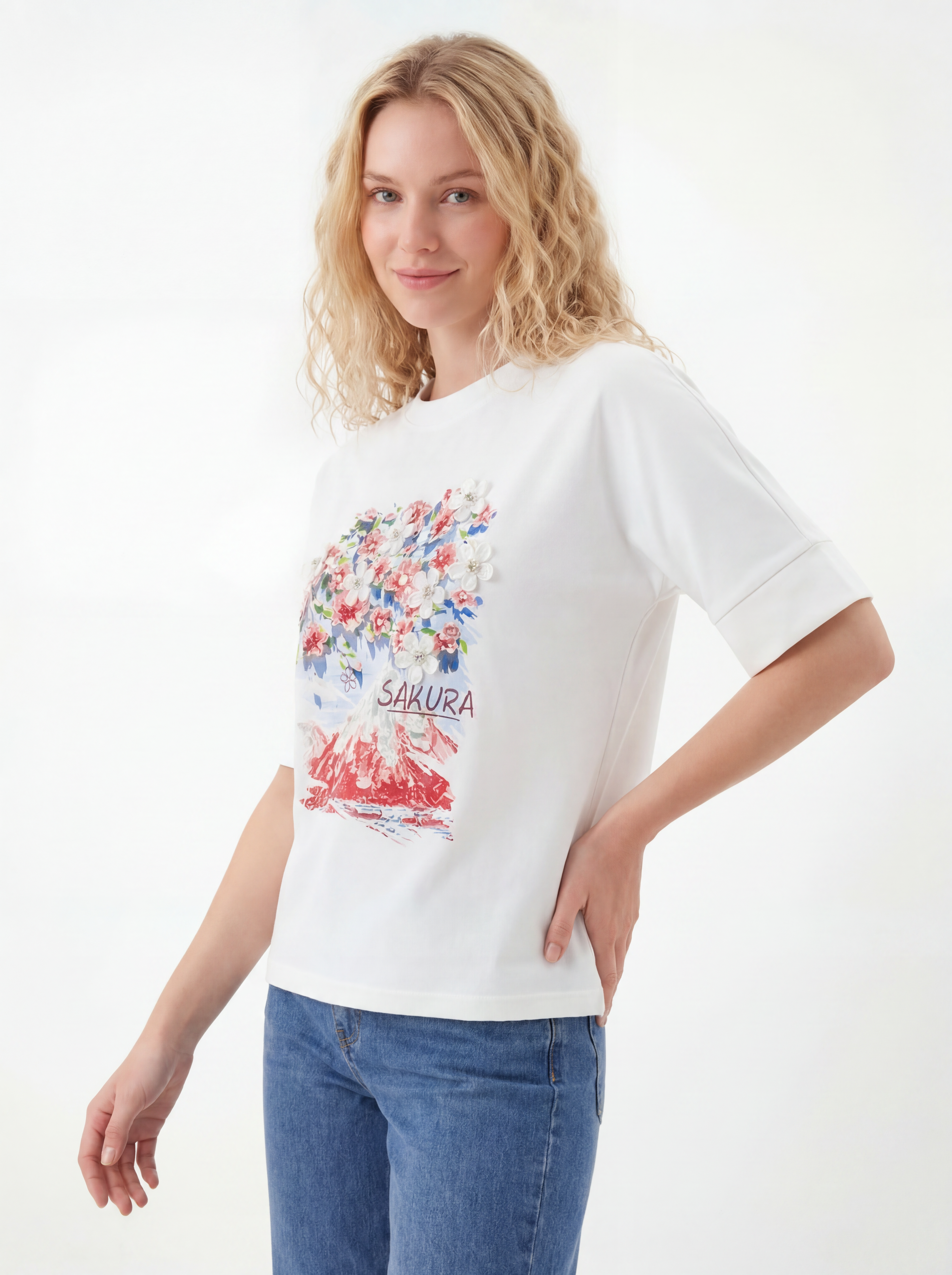 Floral Landscape Print Tee