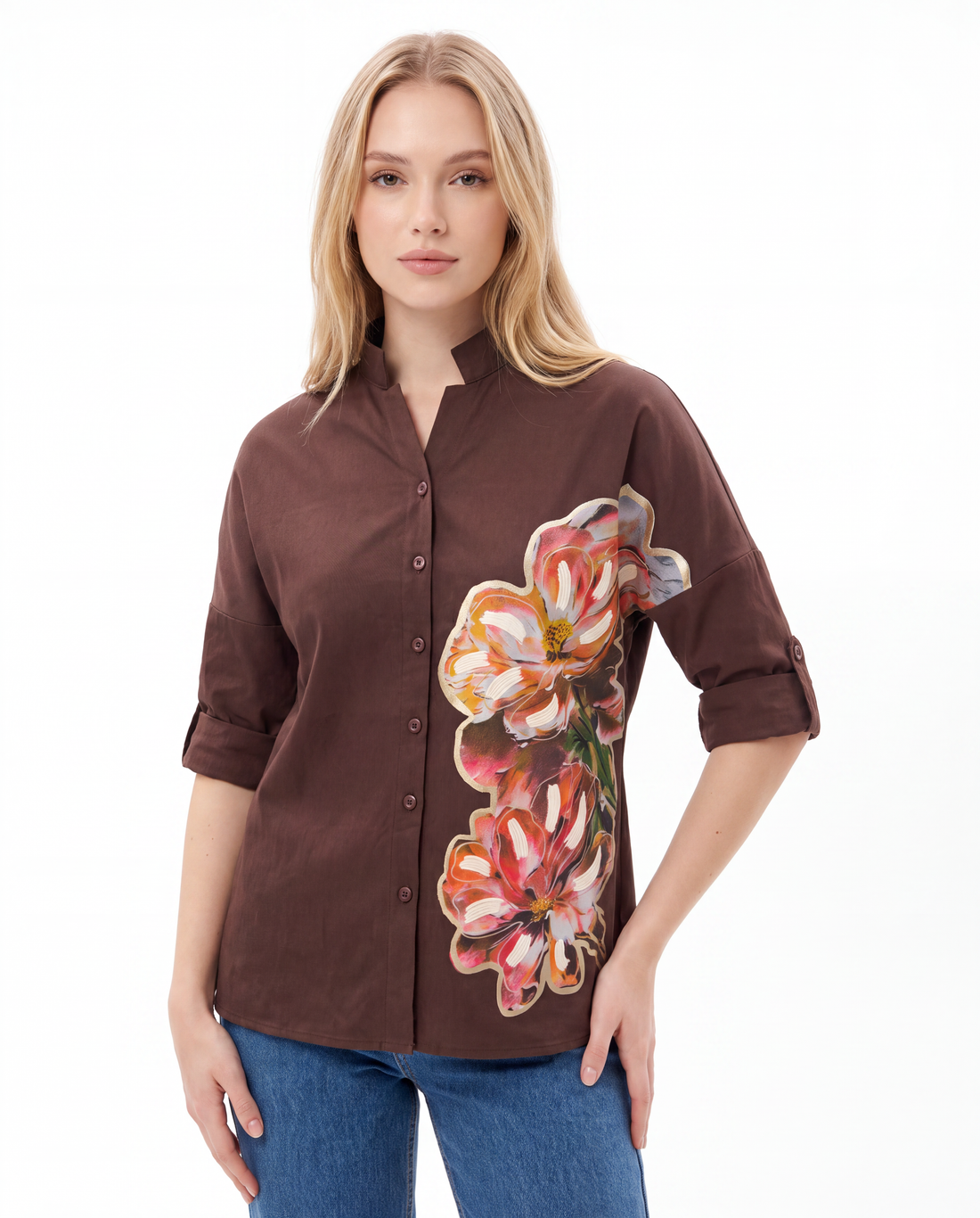 Floral Placement Print Shirt