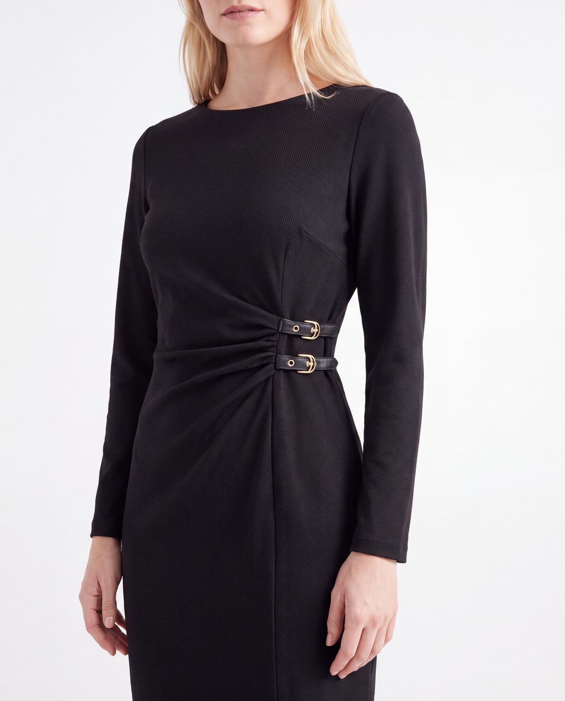 Buckle Detail Midi Bodycon Dress