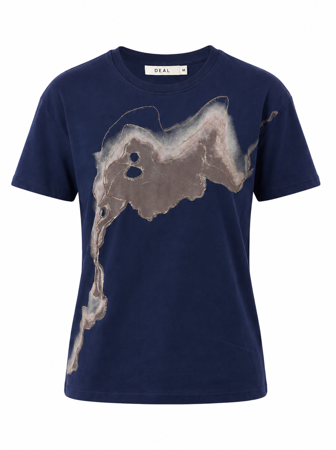 Abstract Metallic Outline Print Tee