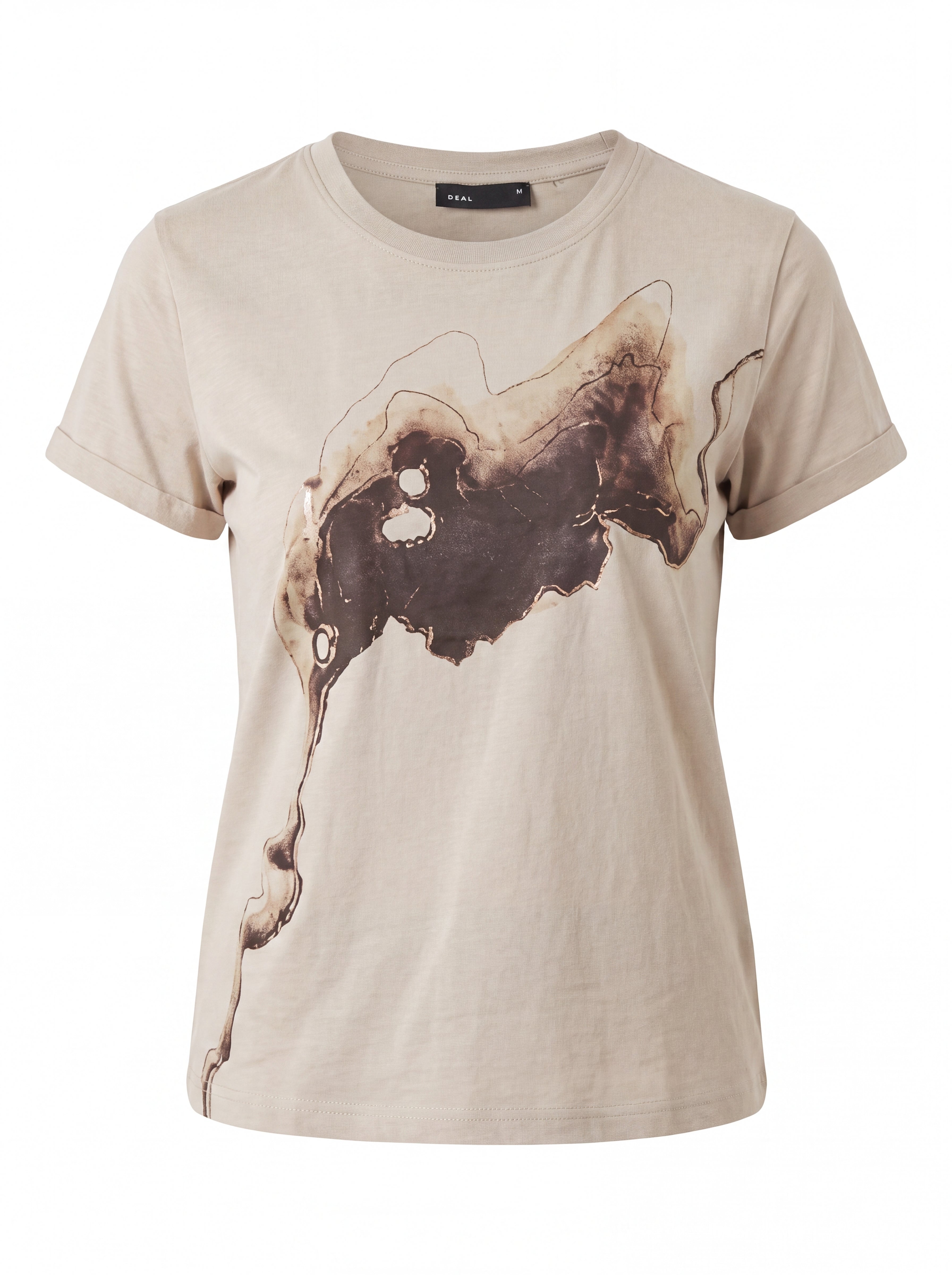 Abstract Metallic Outline Print Tee