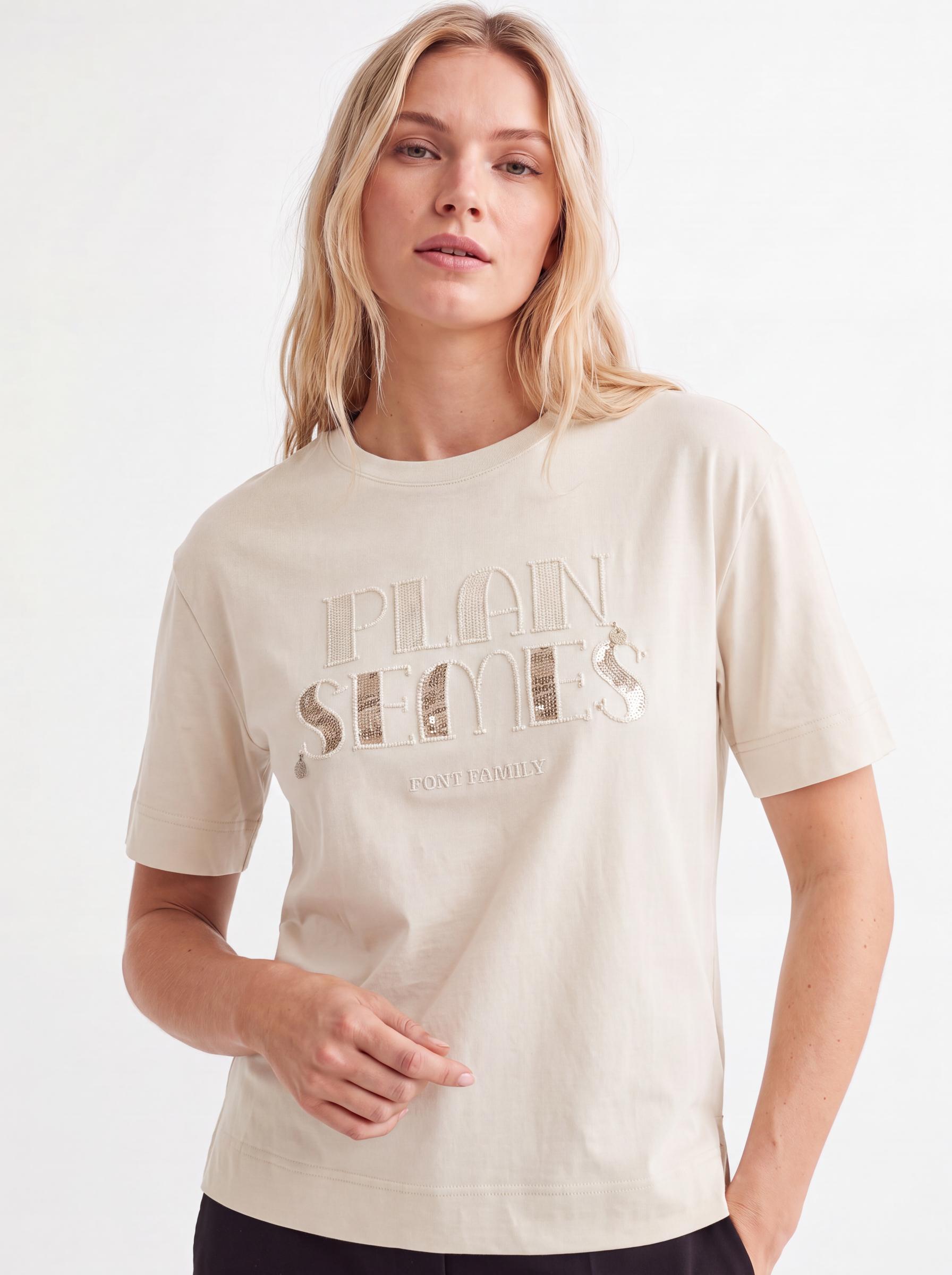 Sequin Text Tee