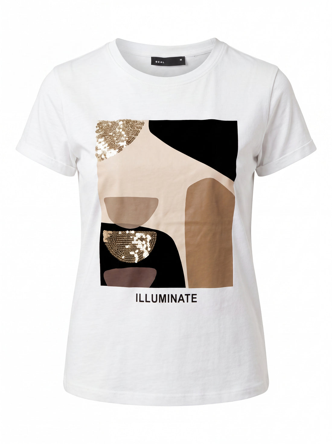 Illuminate Abstract Print Sequin T-shirt