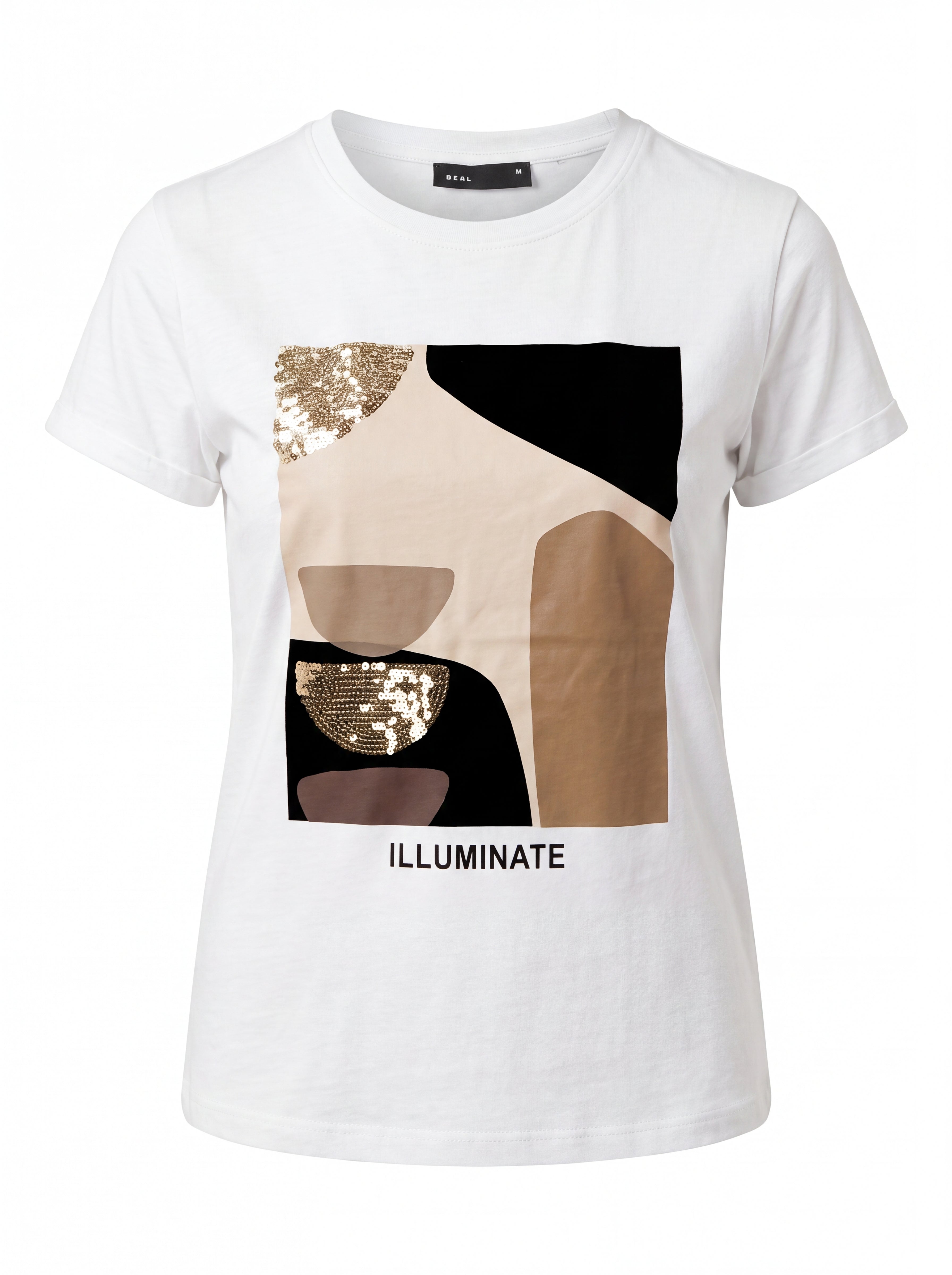 Illuminate Abstract Print Sequin T-shirt