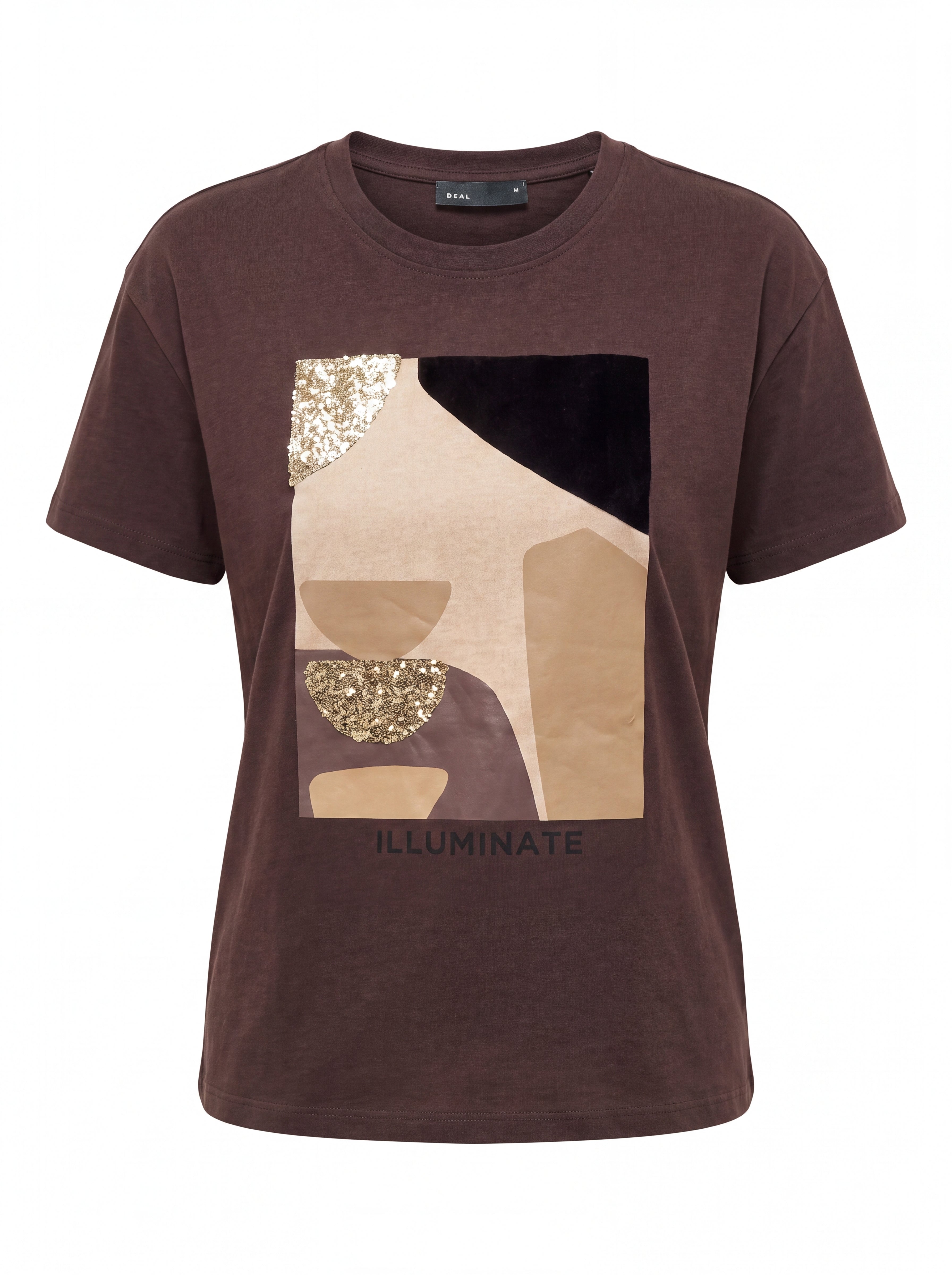 Illuminate Abstract Print Sequin T-shirt