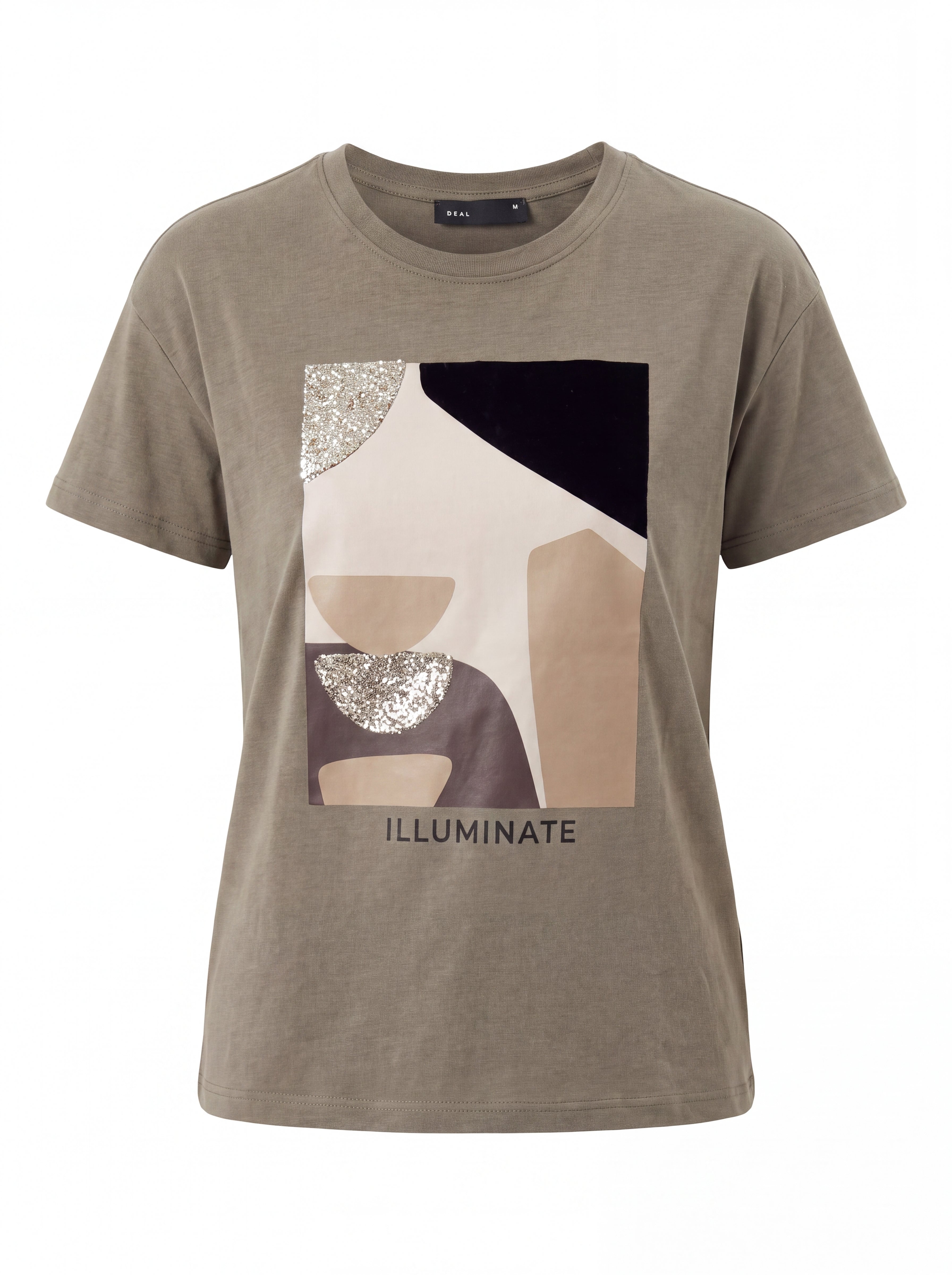 Illuminate Abstract Print Sequin T-shirt