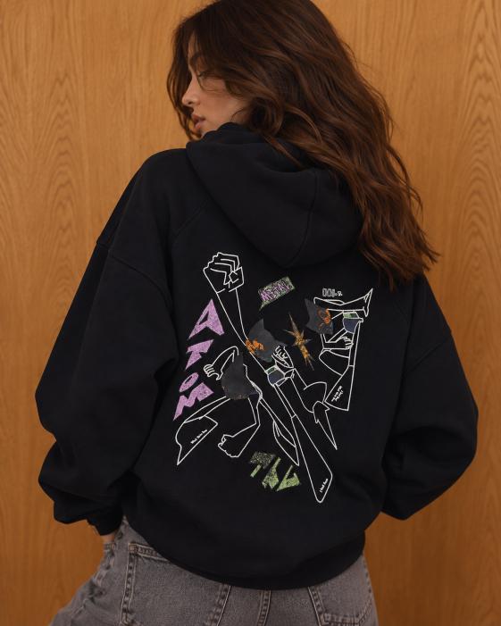 Graphic Back Zip-Up Hoodie