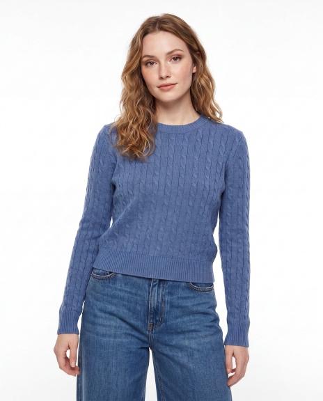 Cable Knit Crew Neck Sweater