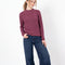 Long Sleeve Crew Neck Sparkle Ribbed Knit Sweater