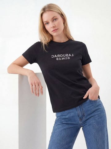 Statement Print Short Sleeve Crew Tee