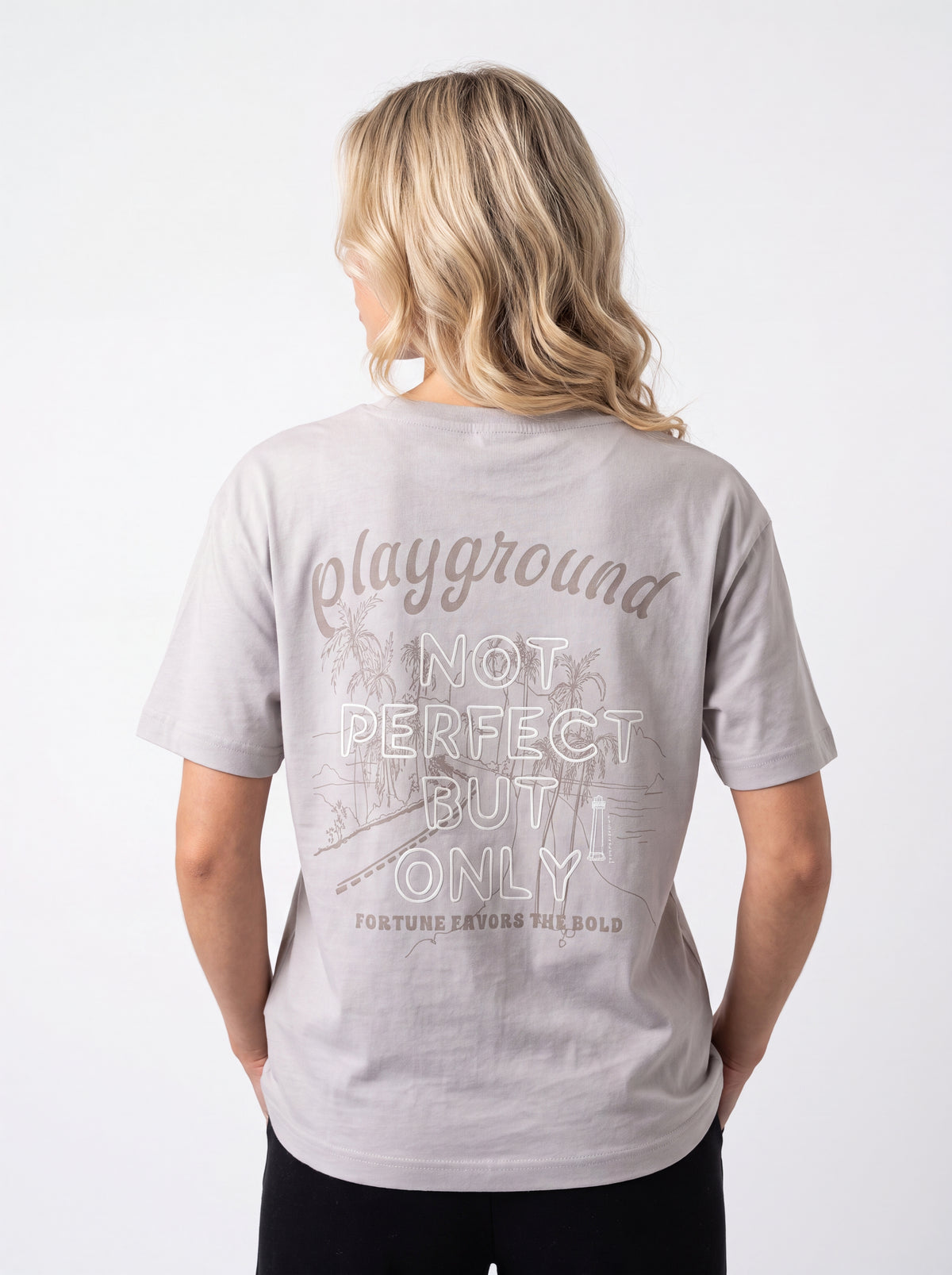 Oversized Back Graphic Cotton T-Shirt