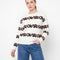 Leopard Stripe Jacquard Knit Sweater