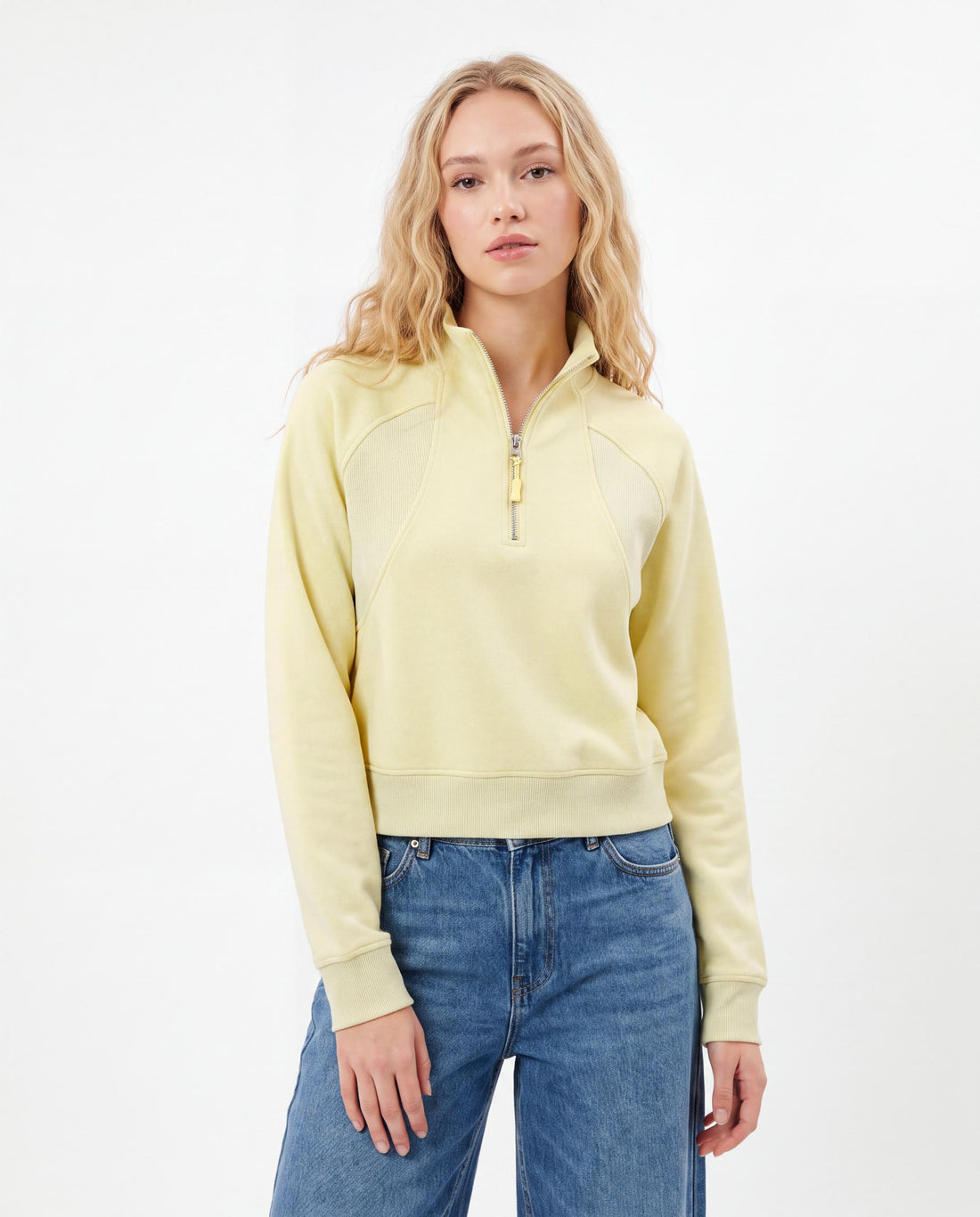 Half-Zip Cropped Sweatshirt