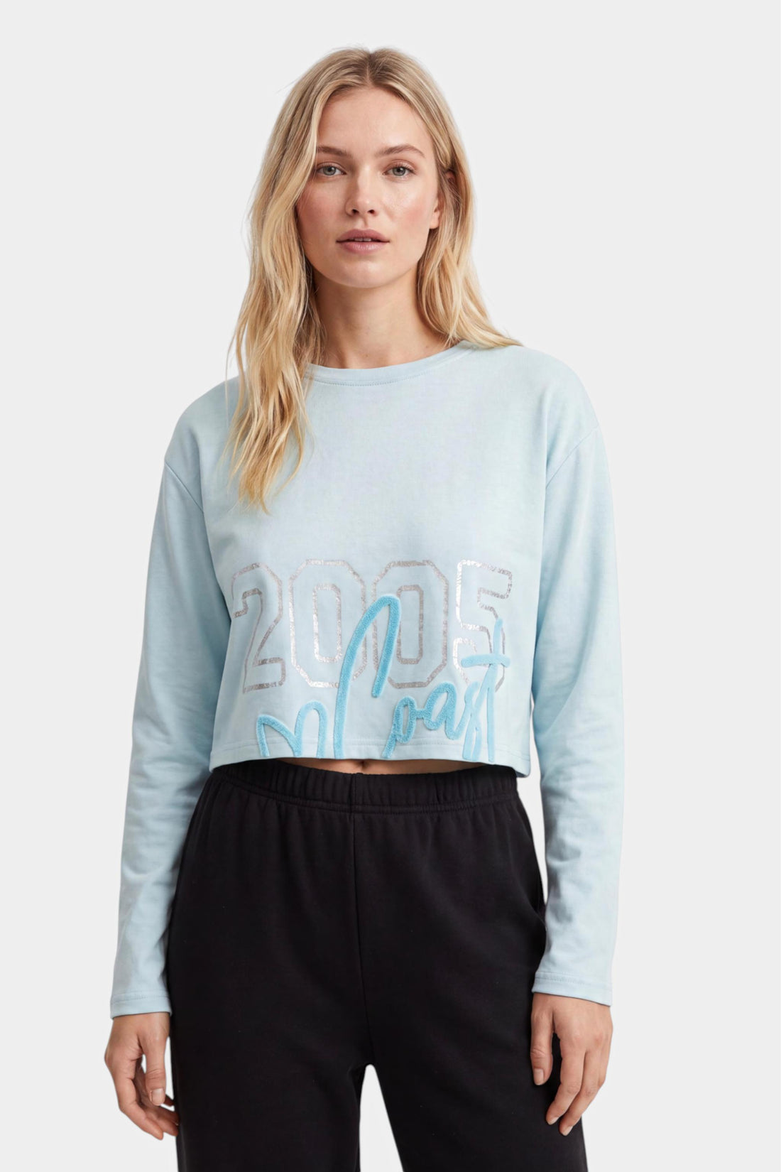 Coast Foil Print Crop Sweatshirt