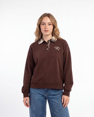 Check Collar Polo Sweatshirt