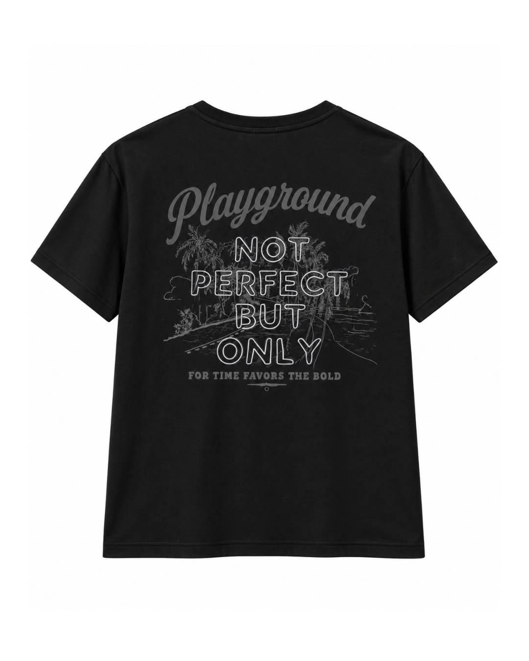 Oversized Back Graphic Cotton T-Shirt