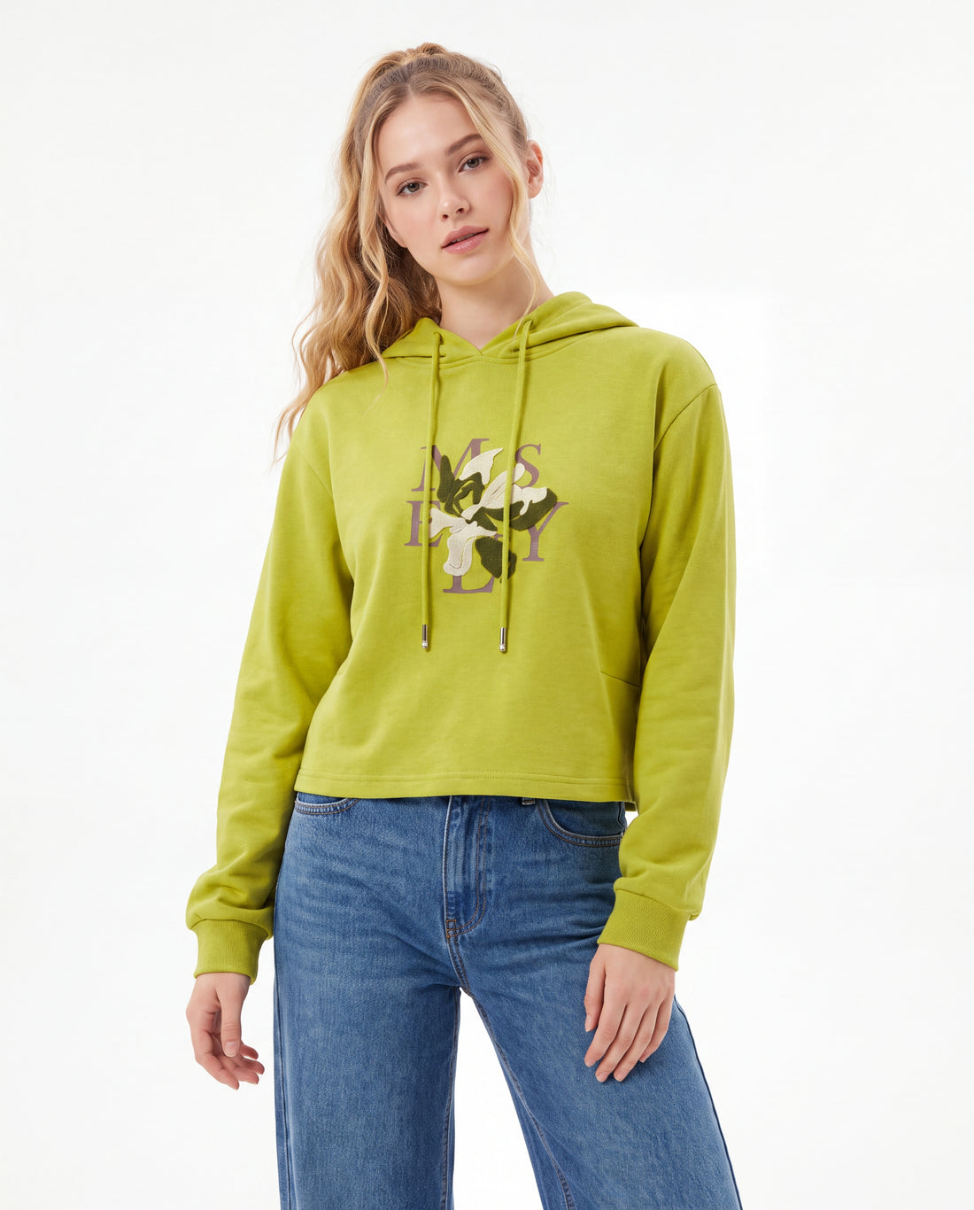 Graphic Print Cropped Hoodie