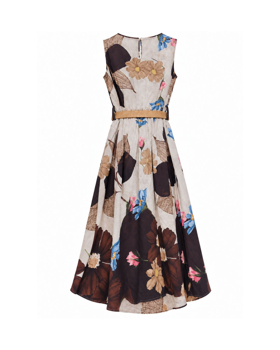 Floral Belted Midi Dress
