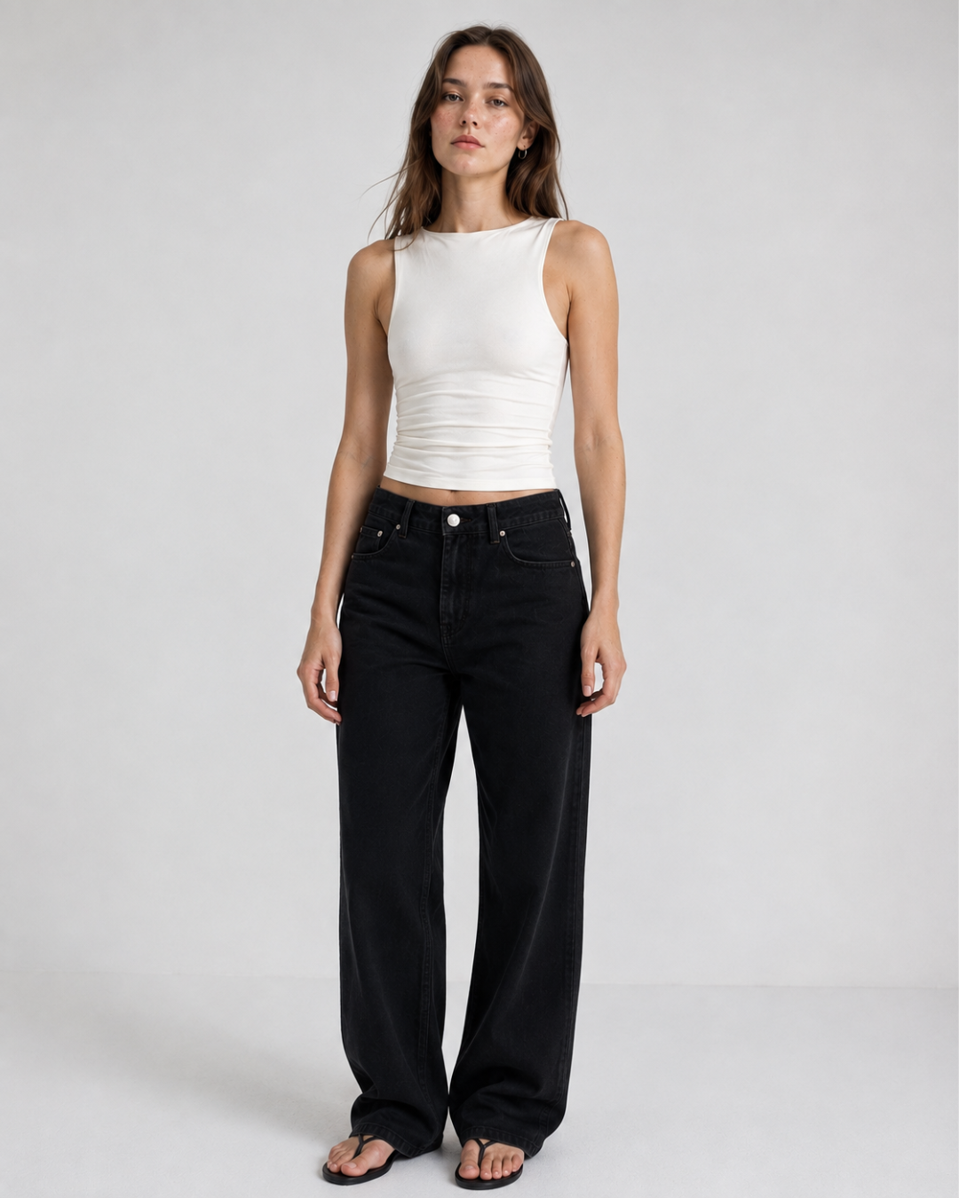 Classic High Rise Straight Fit Jeans