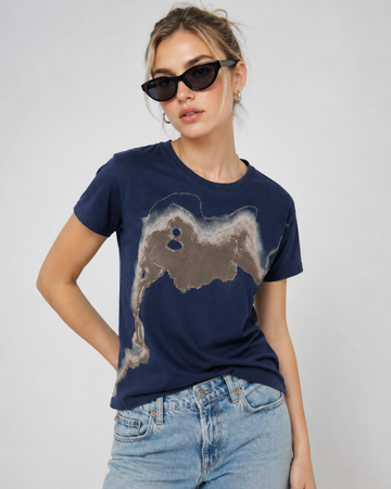Abstract Metallic Outline Print Tee