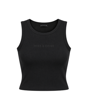 Black Ribbed Tank Top