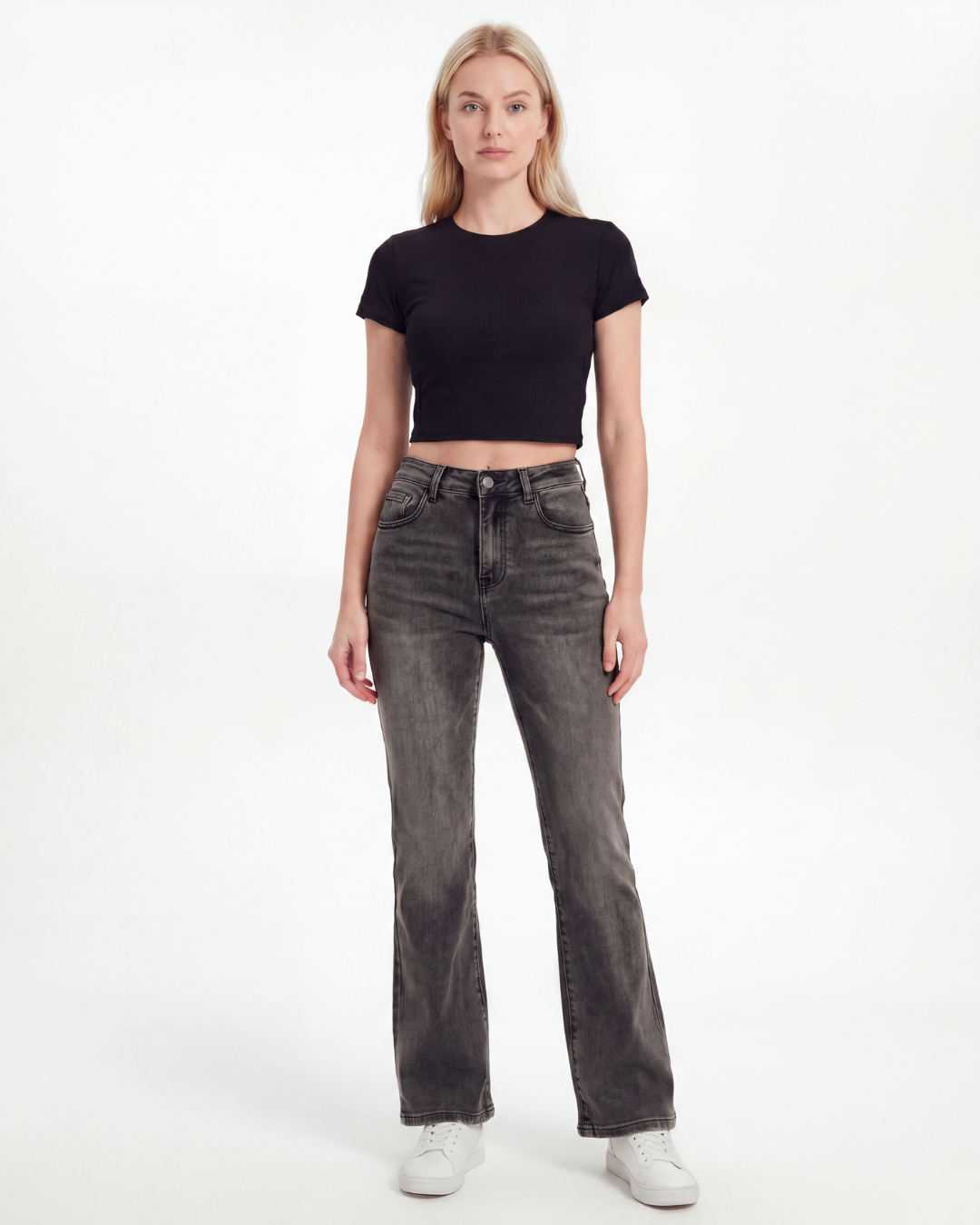 High-Rise Wide-Leg Denim Jeans