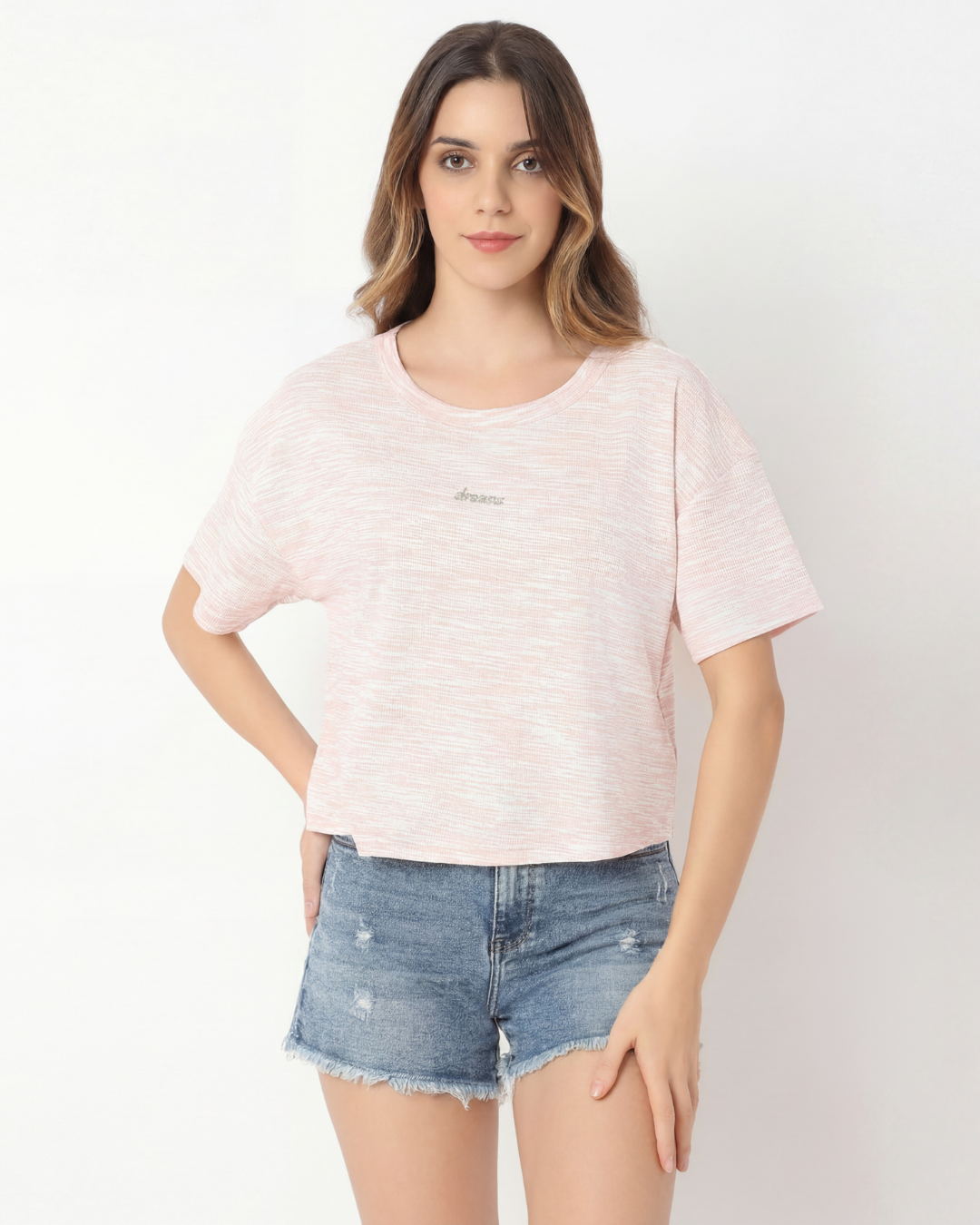 Textured Relaxed Crop Tee