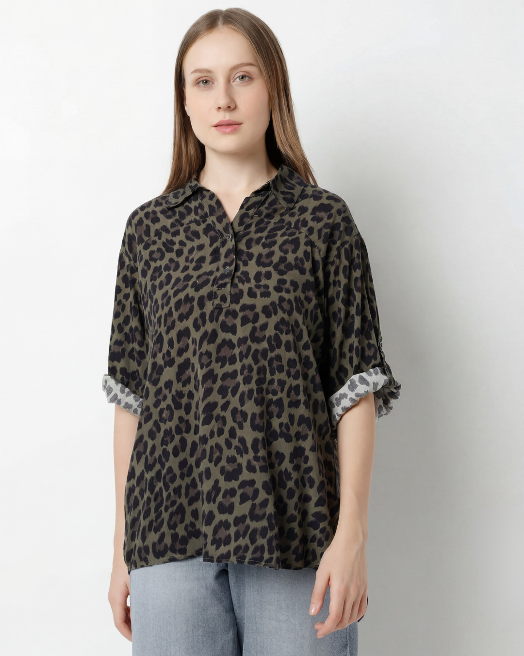Leopard Print Oversized Shirt