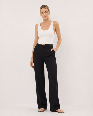 High-Rise Tailored Wide Leg Trousers