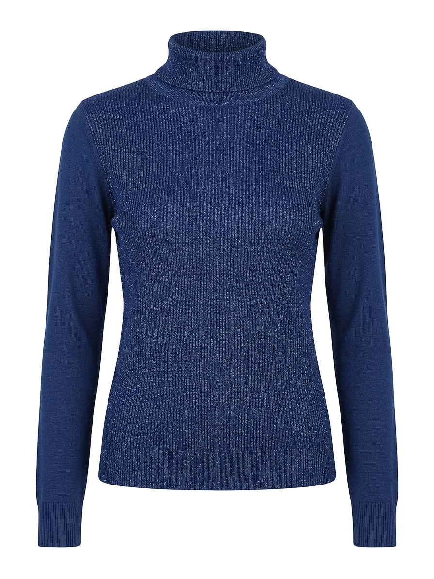 Ribbed Knit Turtleneck Sweater