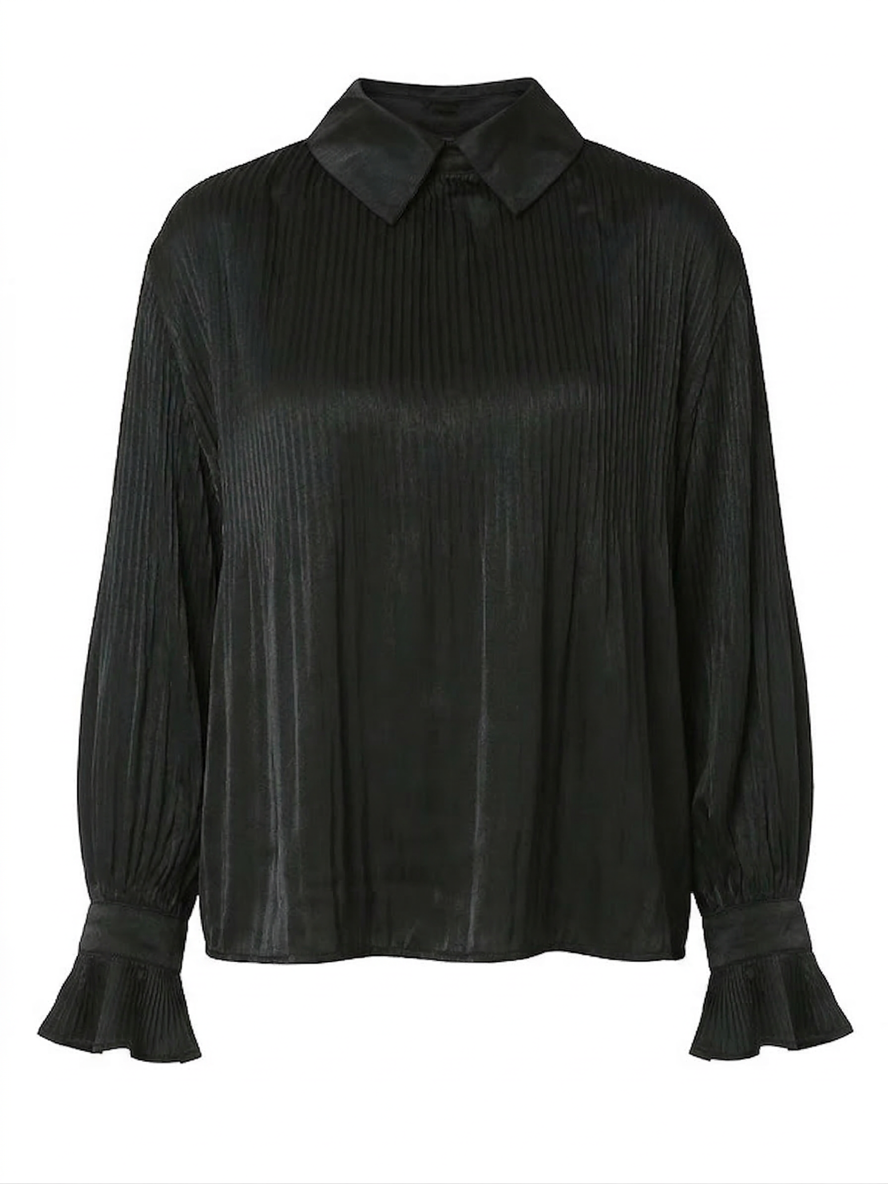 Pleated Chain Detail Collar Shirt