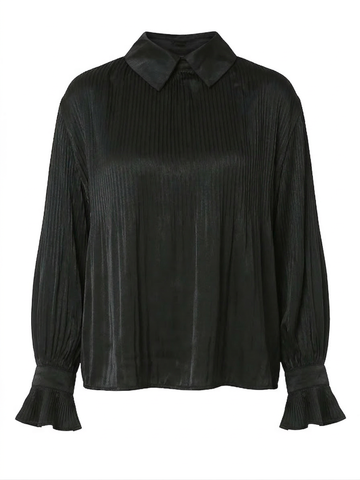 Pleated Chain Detail Collar Shirt