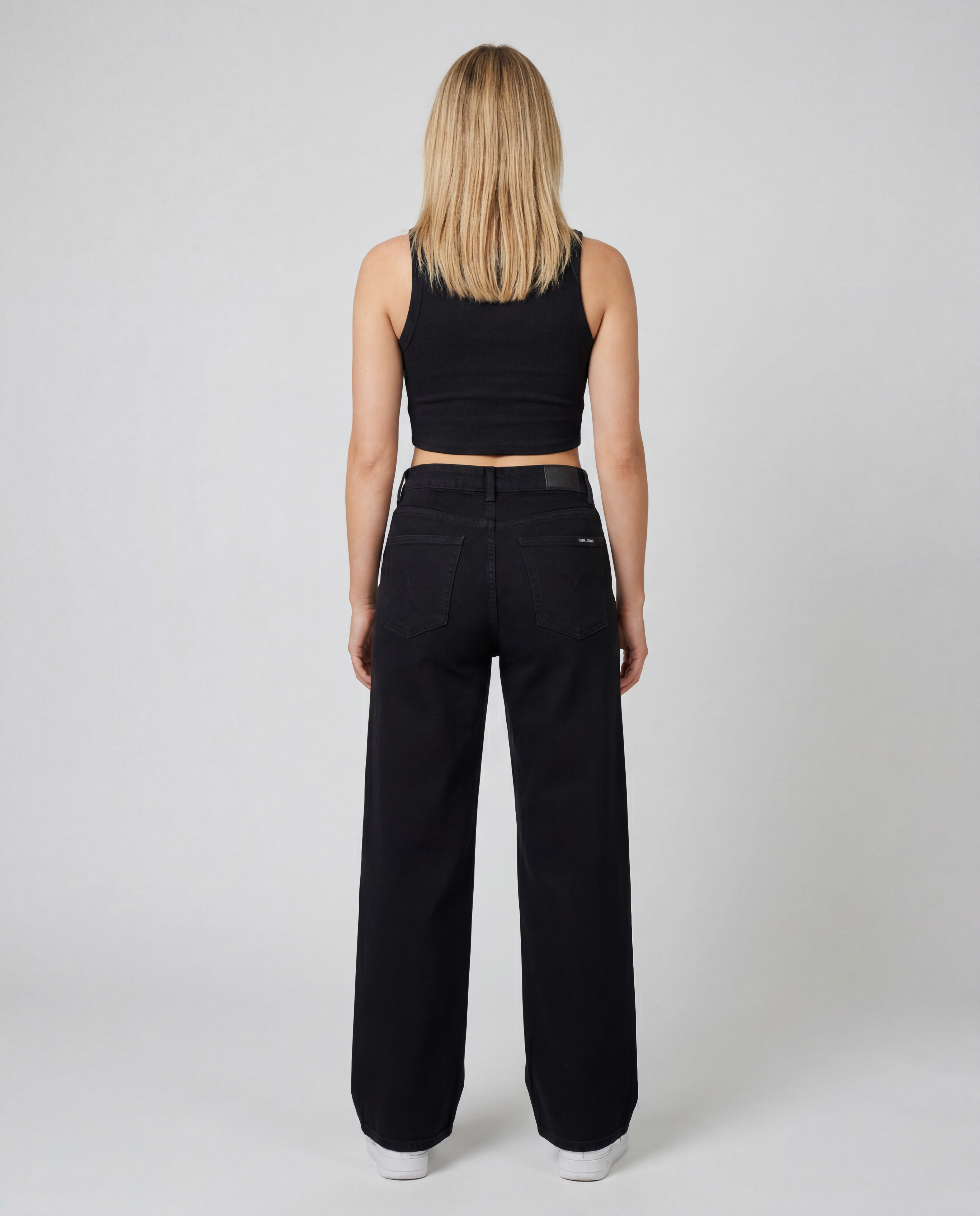 Noir High-Rise Wide-Leg Jeans