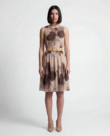 Floral Belted Midi Dress